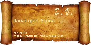 Dancziger Vince névjegykártya